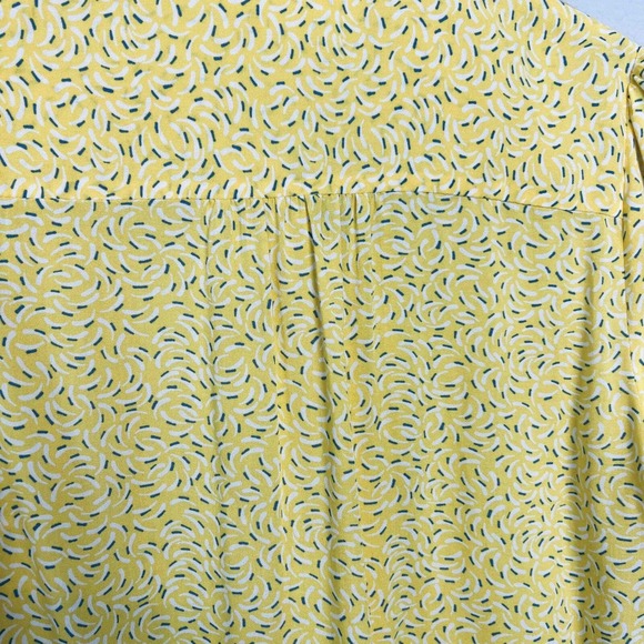 Maeve By Anthropologie Size 6 Blithe Button-Up Collared Top Tie Cuff Yellow - Picture 9 of 11